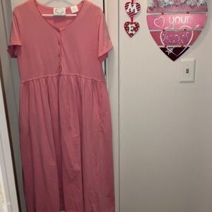 ERIKA FARMHOUSE COTTAGECORE SS FULL LENGTH DRESS WITH POCKETS MEDIUM
